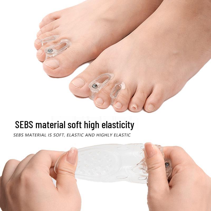 Three-Hole A-Shaped Bunion Toe Separator with Magnetic Shock Absorption Forefoot Pad