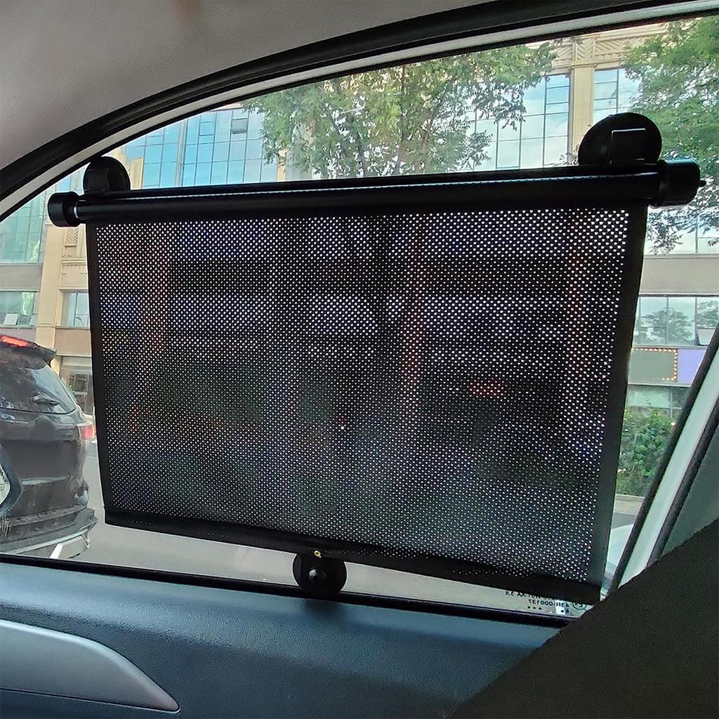 Retractable Car Side Window Sun Shade Roller Blinds with Suction Cup for Sun Protection and Privacy