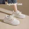 Augustine Platform White Shoes Women's 2025 New Summer Lightweight Flat Baseplate Shoes Small Muffin Sneakers
