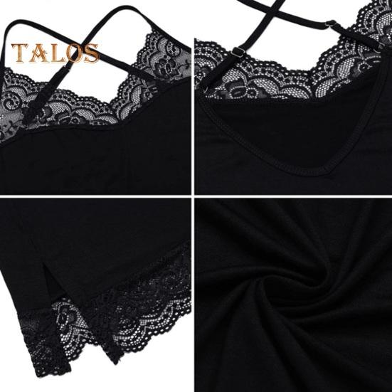 Женская кружевная ночная рубашка на тонких бретельках с V-образным вырезом, пижама, сорочка, платье для сна, летняя мягкая ночная рубашка