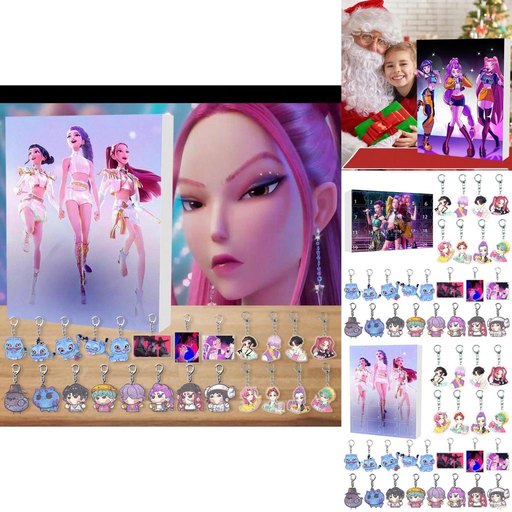 Рождественский календарь-обратный отсчет для K-pop женской группы, акриловый брелок с 24 аксессуарами, для подарка