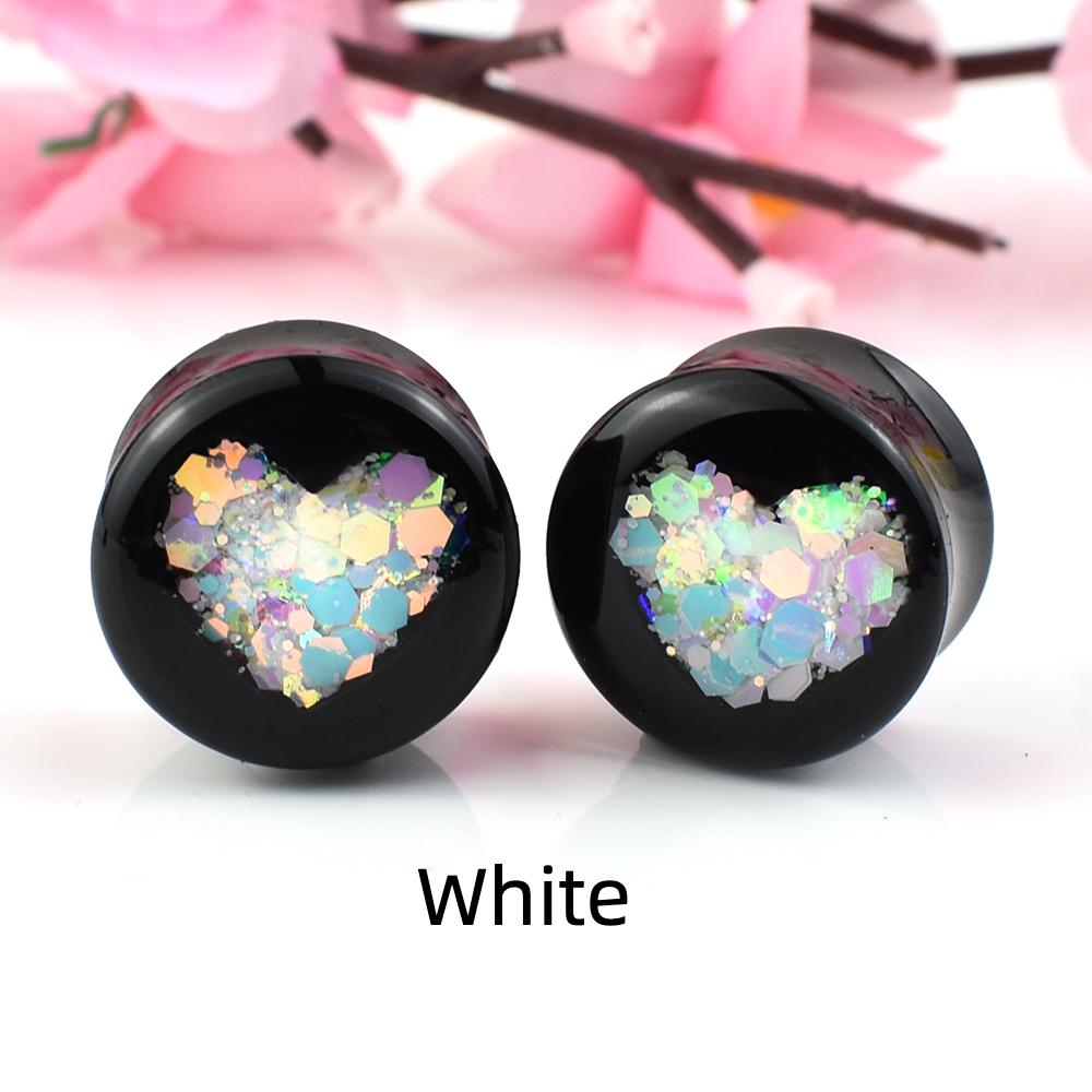 6-50 мм милые ушные манометры в форме сердца, туннельные заглушки, расширитель для ушей, растягивающиеся двойные расклешенные пробки, украшения для тела