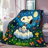 Snoopy Cartoon Flannel Blanket — Ultra-Soft, Warm, and Plush Throw — Perfect for Home, Bedroom, Bed, Sofa, and Travel