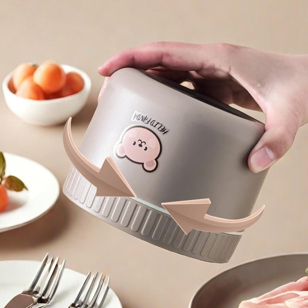 Милый ланч-бокс из нержавеющей стали 304 с термоизоляцией и ручкой, можно использовать в микроволновой печи, портативный, герметичный, для детей