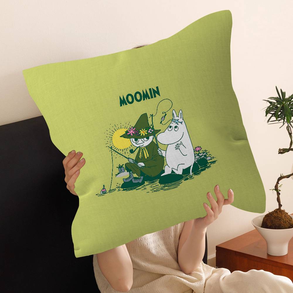 Cute M-Moomins Cushion Cover Inches Farmhouse Decor Home Throw Pillow Covers For Couch Decorations
