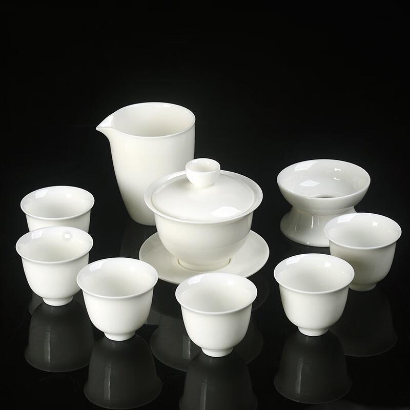 Dehua Mutton Fat Jade White Porcelain Kung Fu Tea Set