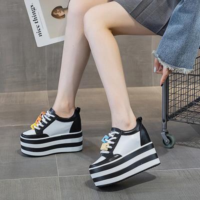 Мода Женская Обувь для Скейтборда Белые Кроссовки Кроссовки на Платформе Женская Натуральная Кожа Женская Массивная Обувь Весенние Кроссовки Tenis Femme