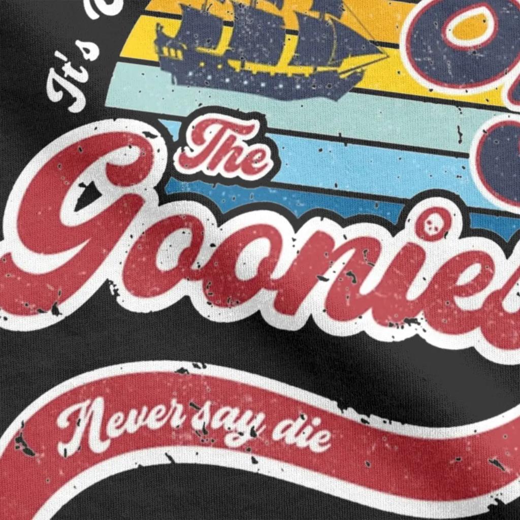 Футболки Goonies Never Say Die для мужчин, футболка для отдыха из 100% хлопка с круглым вырезом и коротким рукавом, классические топы