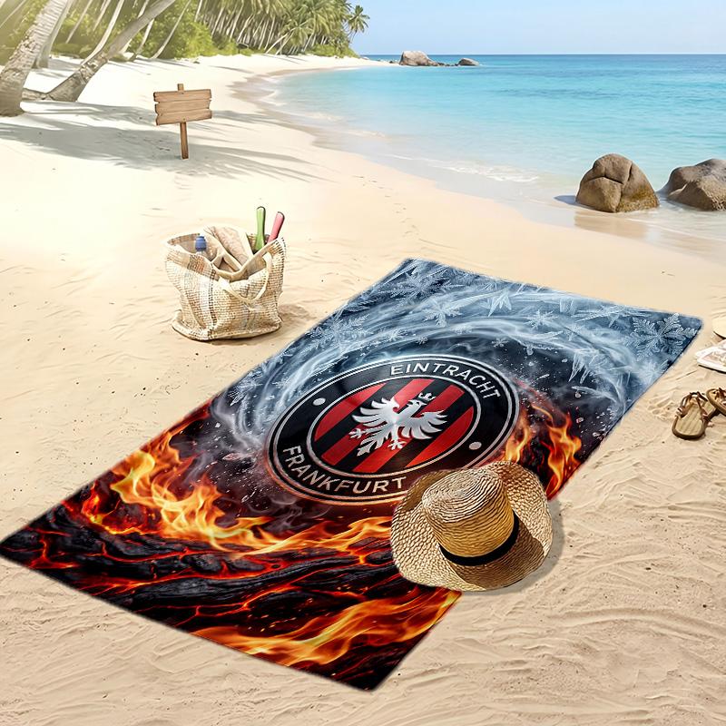 Пляжное полотенце Eintracht Frankfurt Football Print, Большое Мягкое Быстросохнущее Полотенце для Пляжа Кемпинга Плавания