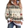 Women's Casual Long Sleeve Top with Lapel Collar and Print for Everyday Wear