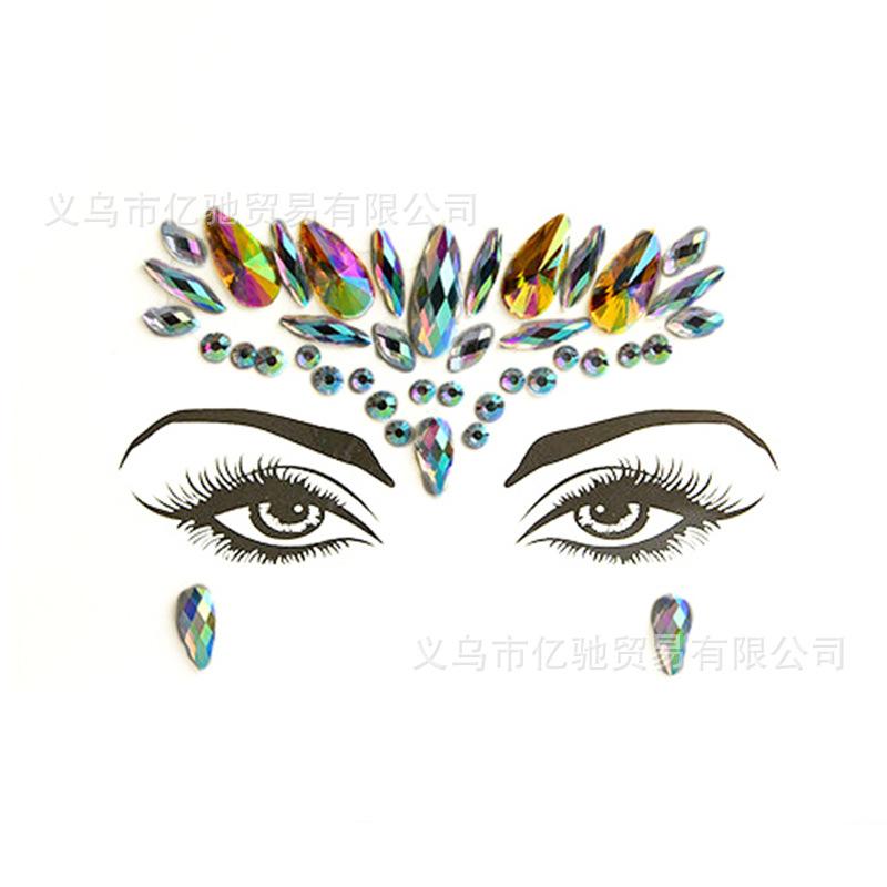 Наклейка для лица Наклейка для макияжа Наклейка для бровей Наклейка для сценического представления Украшение для лица Стразы Наклейка для татуировки