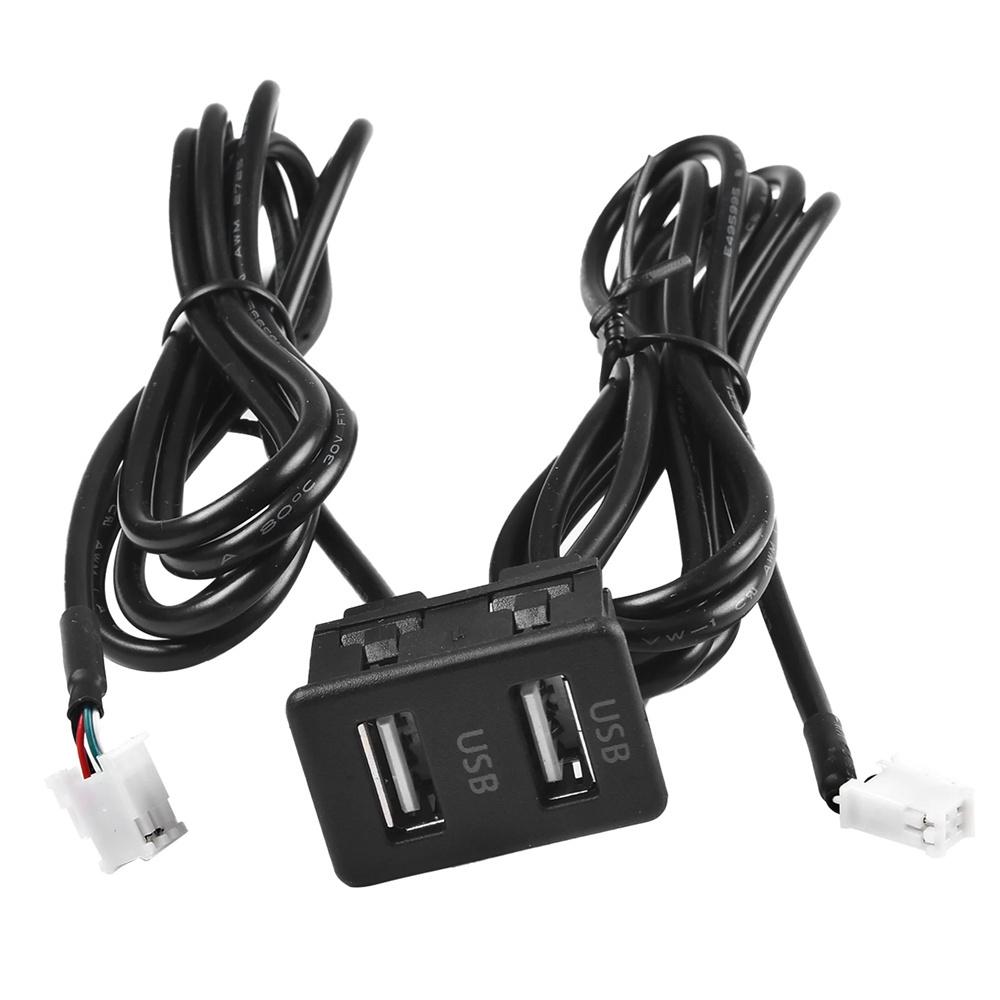 New Car Navigation 4Pin 6Pin To Dual USB Port Panel Cable Adapter For Head Unit