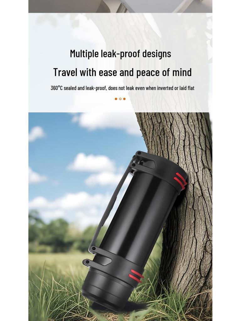 Изолированный дорожный чайник из нержавеющей стали 304 - Портативная бутылка для воды большой вместимости для кемпинга на открытом воздухе.