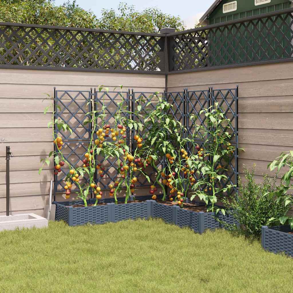 Garden Planter 5 pcs Light Grey 120 x 120 x 125.5 cm