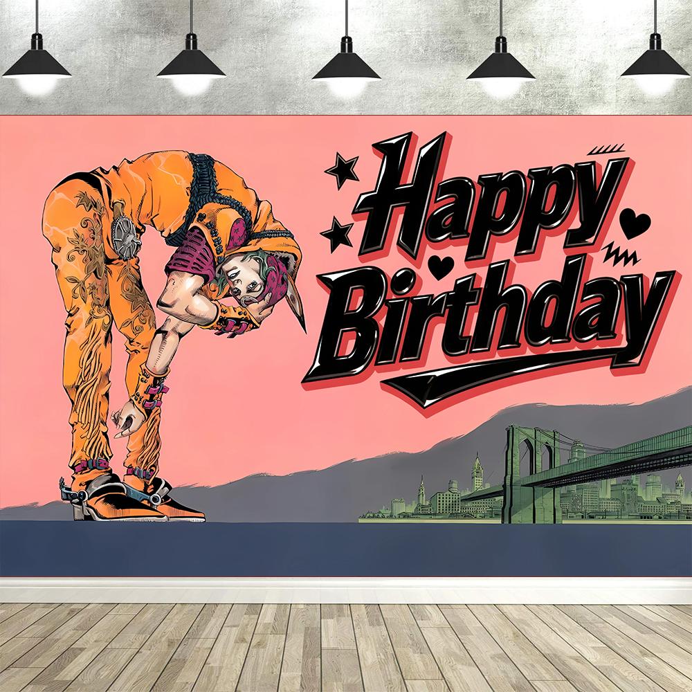 Classic Anime J-JooJoS Bizarre Adventure Party Backdrops Photography Background Banner Wall Cloth Kid Birthday Decoration Prop525
