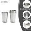 KEMORELA 2/4 шт. Стальные кружки 300/400 мл Стальные стаканы Пинта Туристические кружки Стаканы для питья Штабелируемая металлическая кружка