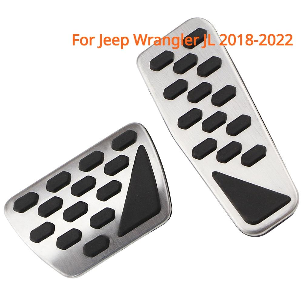 Для Jeep Wrangler JK 2007-2017 JL 2018-2020 2021 2022 Нержавеющая автомобильная педаль акселератора, тормозные накладки, накладки
