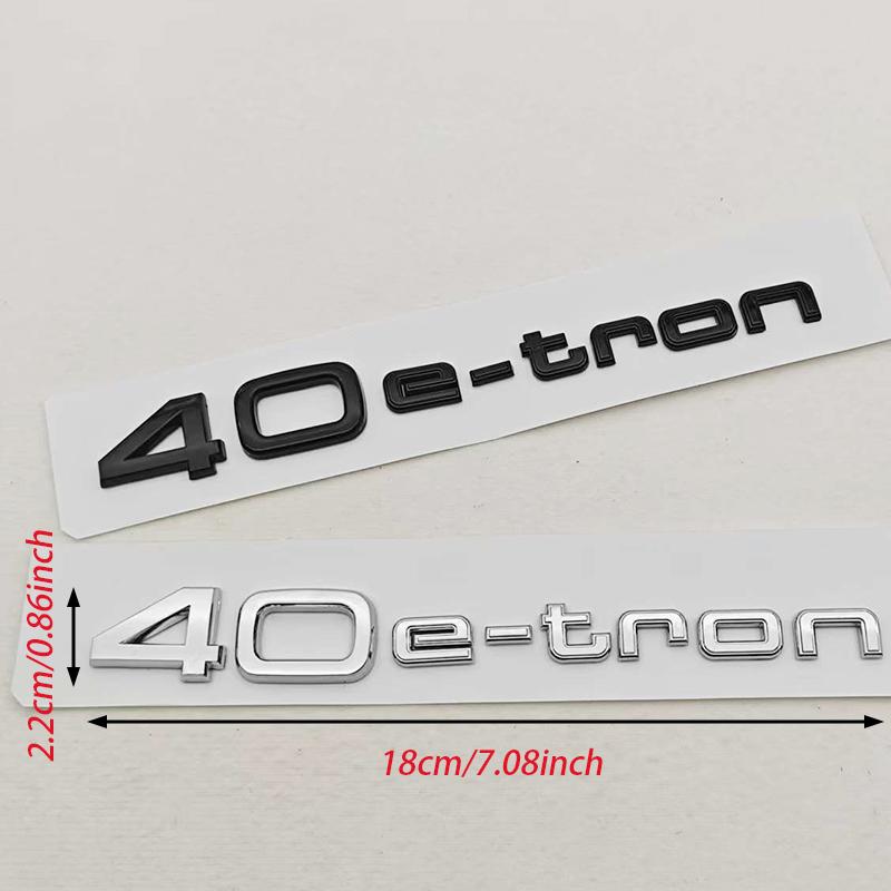 3D ABS Chrome Black Car Letters Logo 40e-tron 30e-tron Rear Trunk Badge Sticker For Hot Q4 Sportback Q6 e-tron Tail Accessories