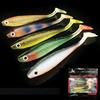 5pcs/lot Colorful Wobbler T Tail Soft Bait 9cm 5g Back Groove Swimbait Rainbow Soft Fishing Lures