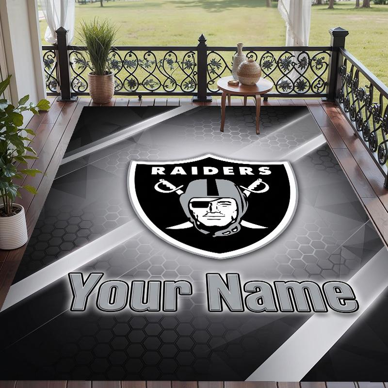 Custom Text Printed Rug Las Vegas Raiders Non Slip Floor Carpet For Home Room Decor