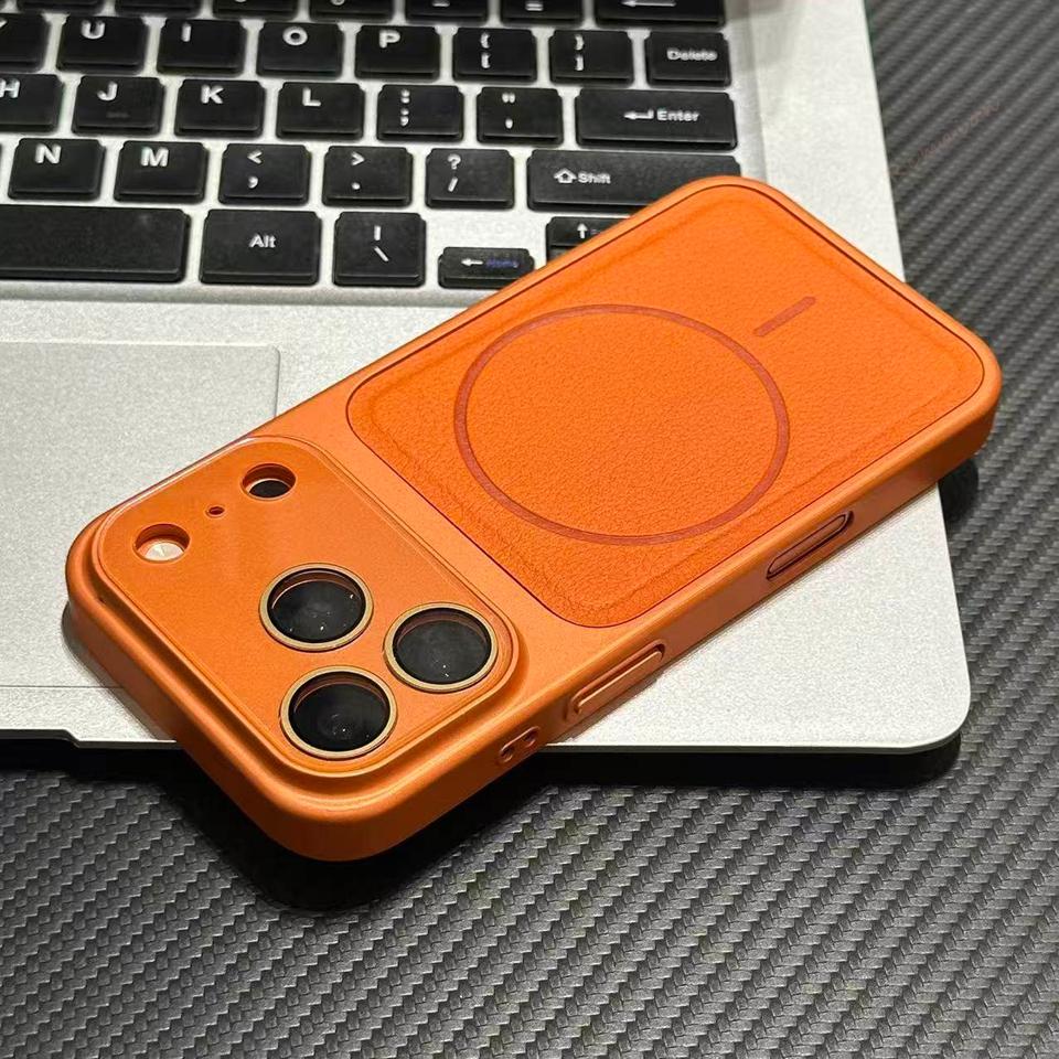 Official Leather Magnetic Phone Case for iPhone 17 11 12 13 14 15 16 Pro Max Magsafe Wireless Charge Protector Cover