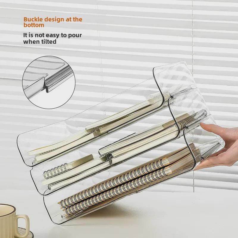 Прозрачная акриловая настольная полка для файлов и книг