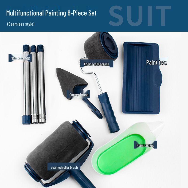 Телескопическая кисть-валик для покраски стен - Точное покрытие без мертвых зон с щетиной из тонкого волокна для бытовой покраски.