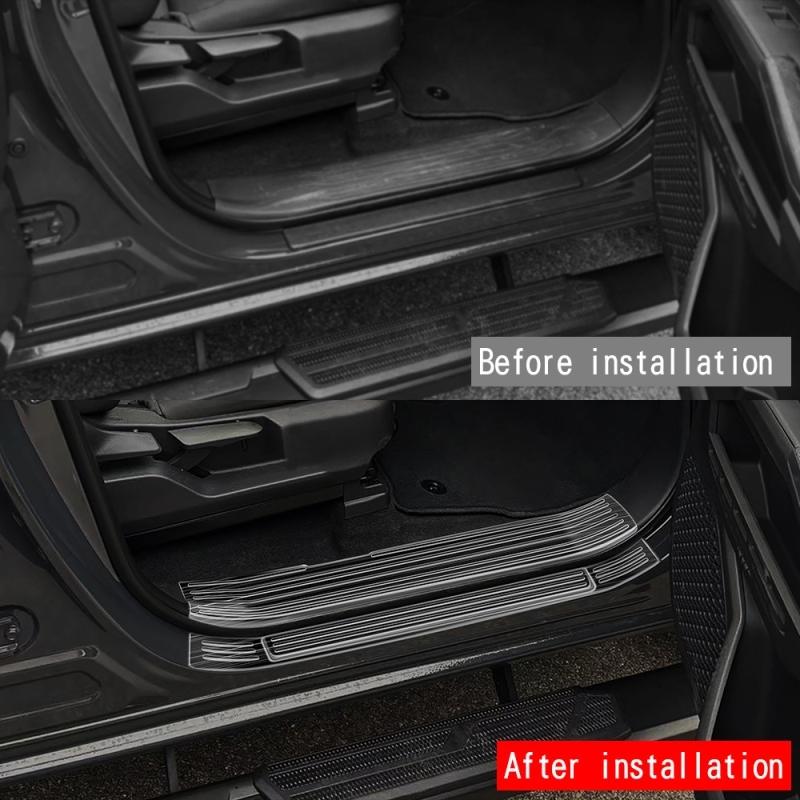 For TOYOTA TACOMA 2024 2025 steel inner outer Door Welcome Pedal Threshold Bar Cover Trim Strips Door Sill Pad Car Accessories