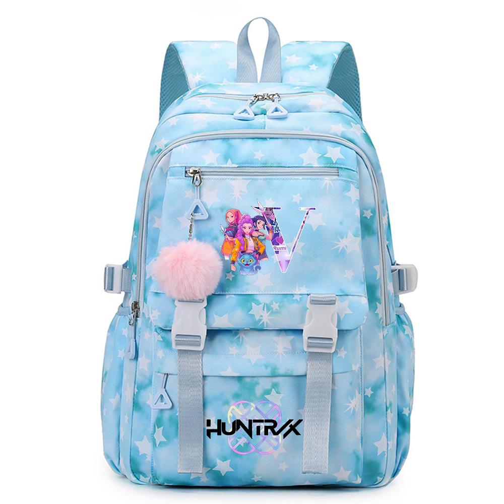 Cartoon 26 English Letters Backpack Large Capacity Bookbag Laptop Unisex Student Boy Girl School Bag Large Capacity Travel Outdoor Bag Gift