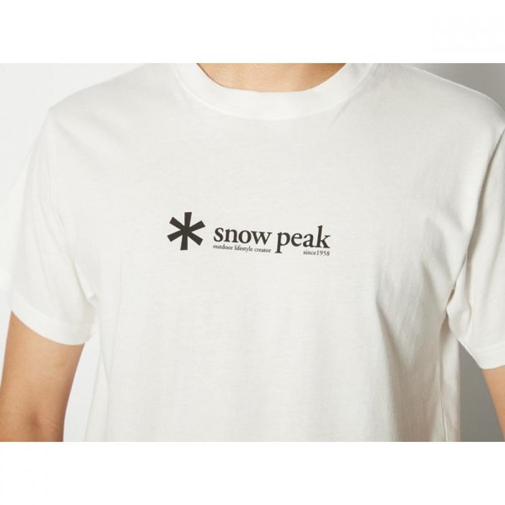 Футболка Snow Peak Soft CoTTon с коротким рукавом и логотипом Футболка с коротким рукавом и логотипом 24su20105wh белая, размер XL [мужская, для пошива на открытом воздухе]
