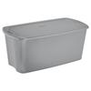 50 Gallon Tote, Plastic Storage Bin with Snap-on Lid, Gray