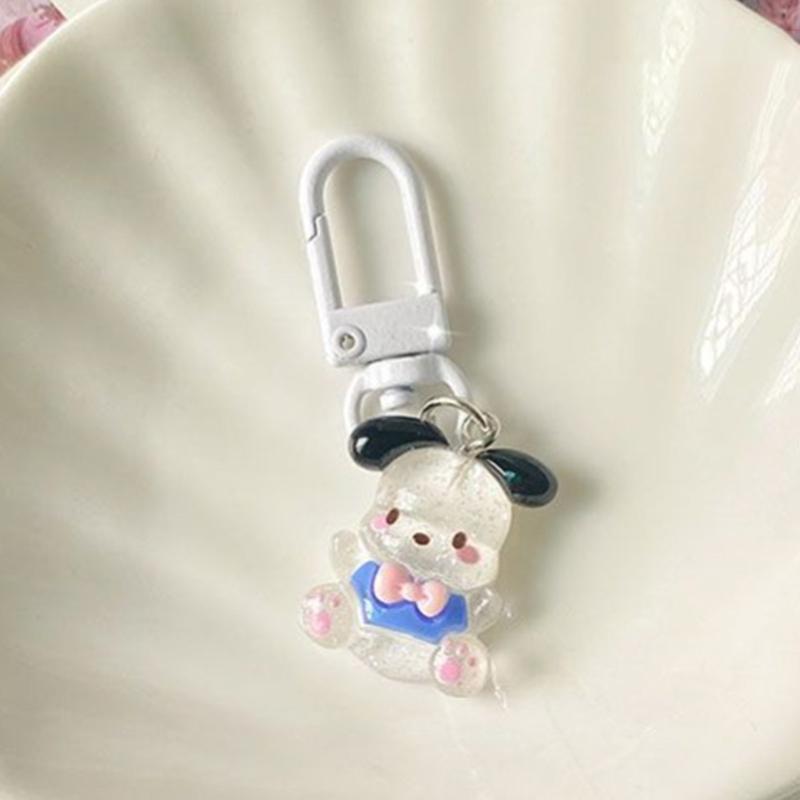 Sanrio Аниме Хелло Китти Прозрачный Мелкий Мерцающий Брелок Мультяшный Пес Циннамон Куроми Мелоди Подвеска на Сумку Милые Аксессуары для Ключей