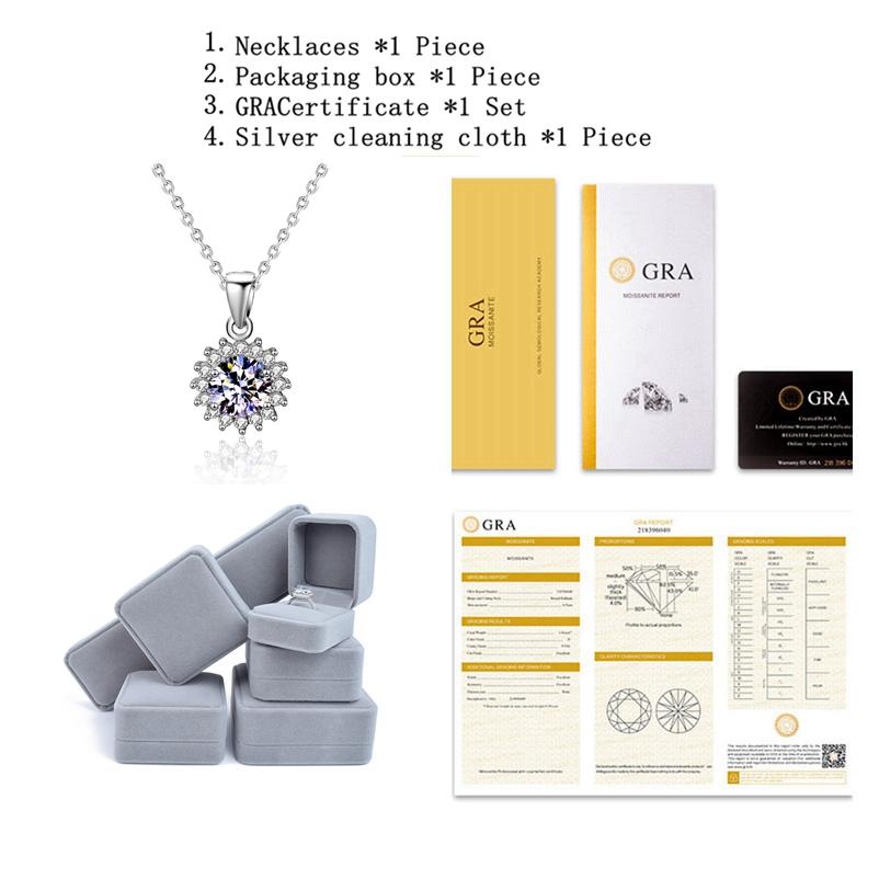 Настоящее ожерелье с цветком муассанита 1,0 карата, роскошное ожерелье из стерлингового серебра 925 пробы с подвеской для женщин, сверкающие свадебные украшения для невесты