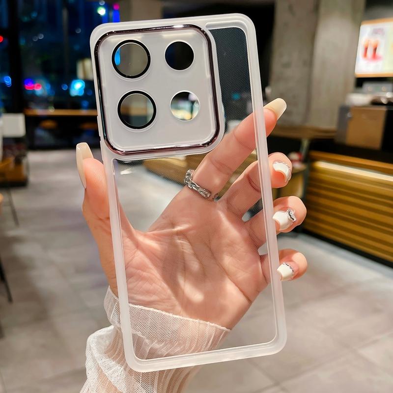 Transparent Silicone Case For Xiaomi Redmi Note 13 Pro 13R 12 11 10 11S 10S 9 8 Redmi A3 A1 13 13C 12 12C 10C 9C 9A 9T With Glass Lens Film Protection