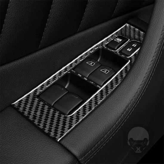 4×Carbon Fiber Window Lift Switch Button Trim For Infiniti FX 2009-13 QX70 14-17