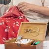 High-Quality Solid Wood Sewing Box: Complete Needle & Thread Set for Home, Weddings, Dorms