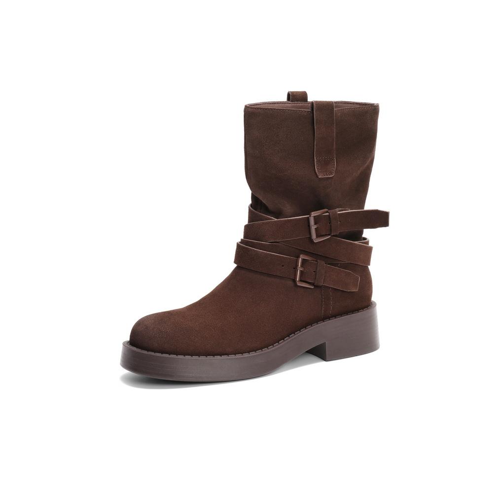 Belle Fashion Outdoor Fashion Boots for Women 2024 Winter New Style Shopping Mall Same Style Slimming Long Tube Boots