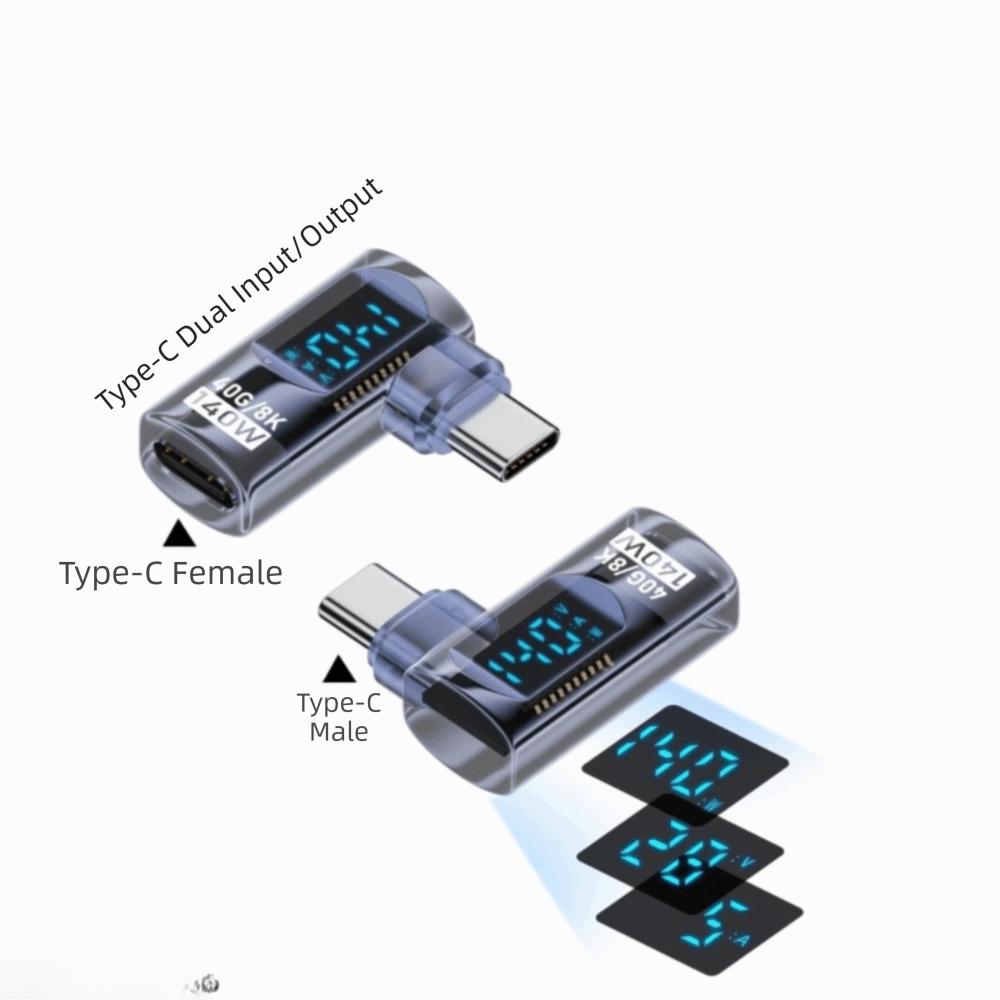 U Shape USB-C Adapter Right Angle USB-C Male To Female Connector Type C Adapter 8K Display
