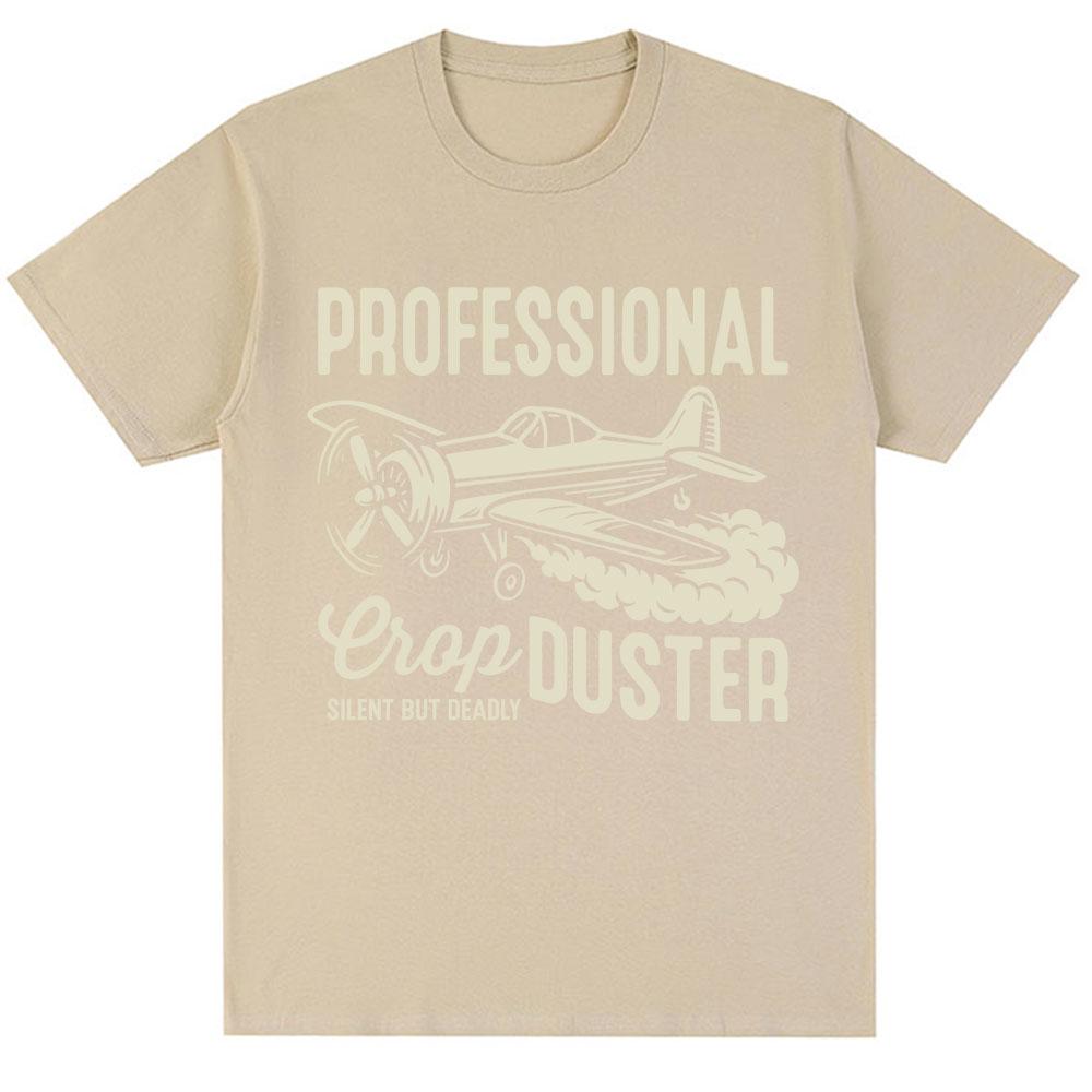 Funny Professional Crop Duster Graphic Tshirt Unisex Unisex Fashion Vintage Creativity T Shirts Oversized Cotton T Shirt Streetwear