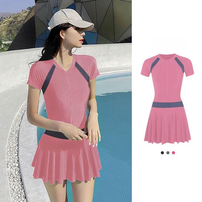 Indoor Swimsuit With High Waist Spliced Design For Hot Weather And Spa Relaxation