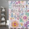 Mother's Day Floral Decorative Shower Curtain, Bathroom Decorative Shower Curtain, Waterproof Shower Curtain with Hooks