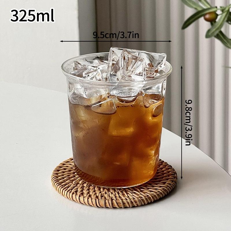 Cold Coffee Cups  Aesthetic Glass Cup Water Bottle Glasses for Drink Decorative Drinkware Cold Coffee Mug Cocktail Glass
