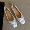 Модная женская обувь 2025 Весна Осень Новая Мода Комфорт Бант Мэри Джейн Обувь Легкая Мягкая Подошва Квадратный Носок Женские Балетки