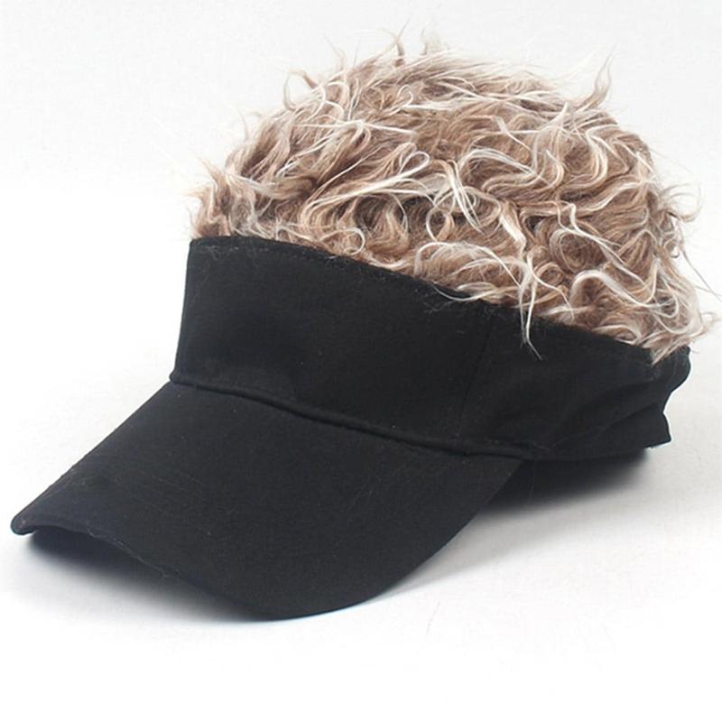 Hot Sale Men's Empty Top Visor Cap Fashion Decorate Wig Hat Women And Men Summer Funny Cap