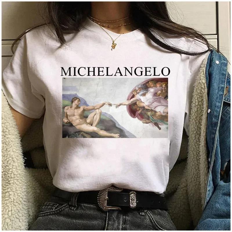 Harajuku T-shirt Women Michelangelo Prin Clothing Short Sleeve Casual 90s Cartoon Fashion Tee Top Tshirt Female Graphic T-shirt