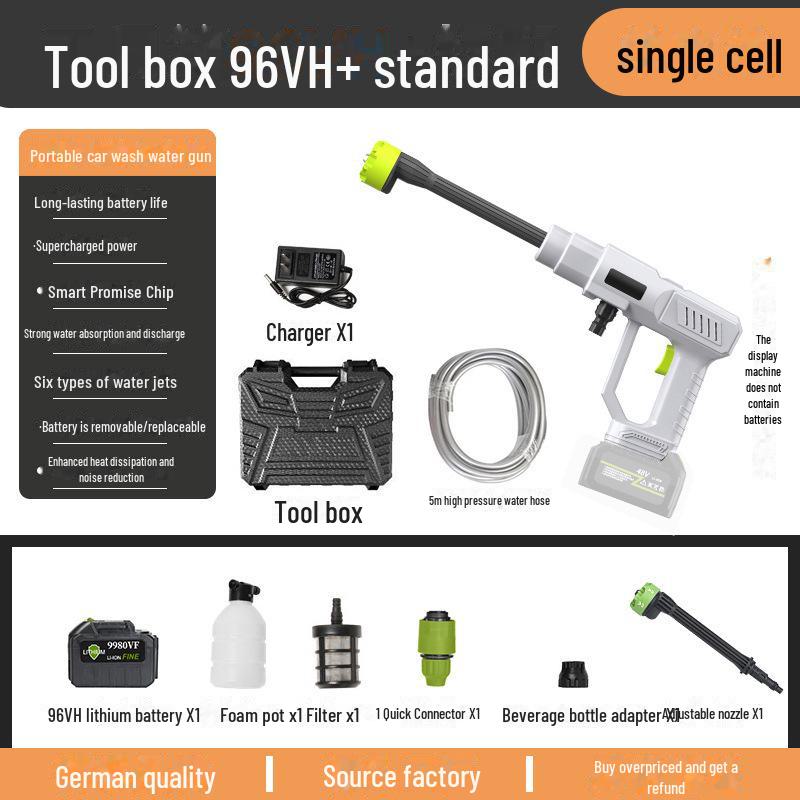 2024 New Wireless High-Pressure Car Wash Gun - Ideal for Home & Outdoor Use