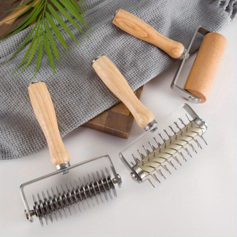 Креативные инструменты для выпечки Игла для пиццы Роллер-пробойник Десертный нож для протяжки Роликовый нож Дубовая палочка для муки Скалка