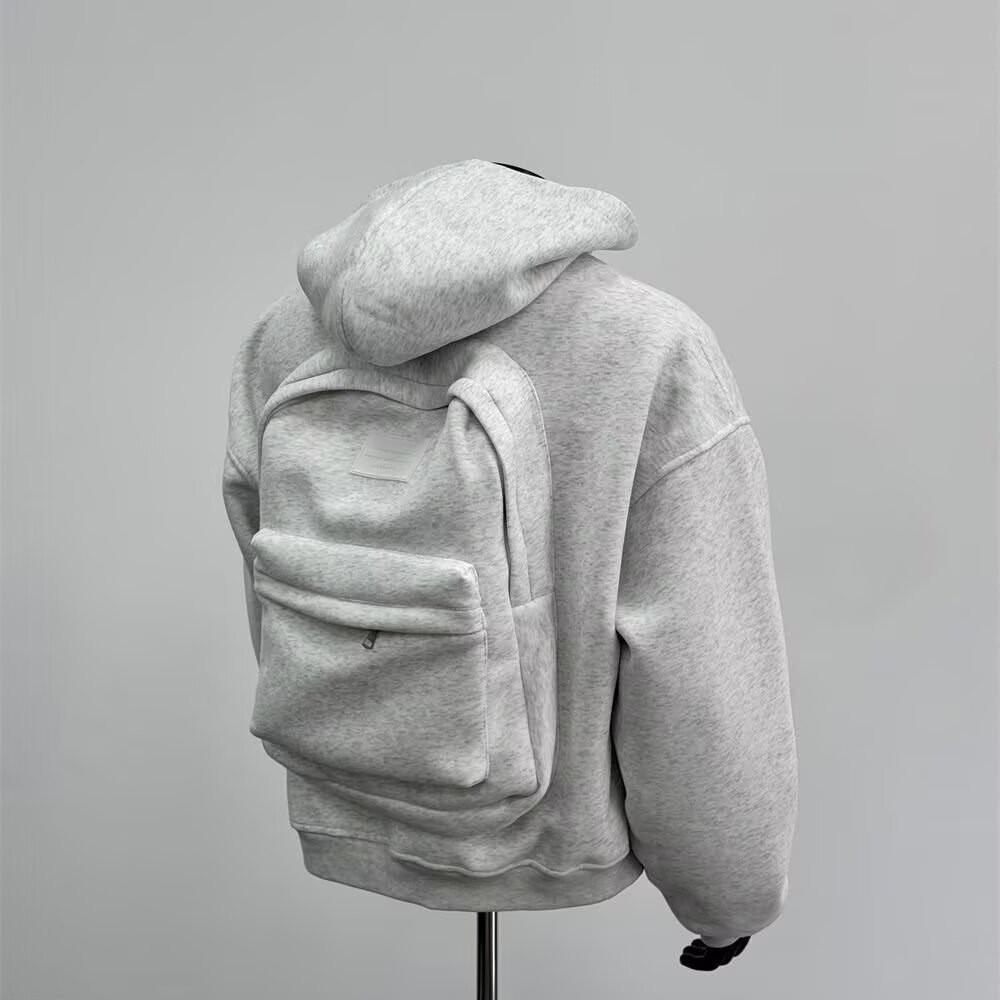 Casual Hoodie For Men With Backpack Design And Polyester Fabric For Everyday Wear