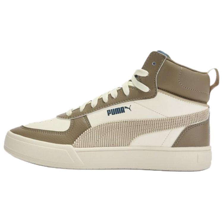 Puma Caven Retro Melange Color Block Mid-Top Sneakers Unisex Sneakers Off-White Brown 407869-02