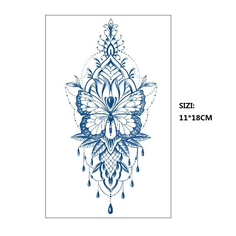 Herbal Juice Tattoo Sticker Geisha Bergamot Brahma Blossom Back Arm Back Non-Reflective Keep 15 Days Sticker